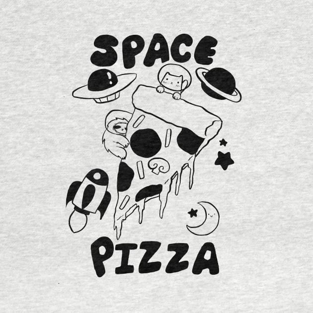 Space Pizza Black Line by saradaboru